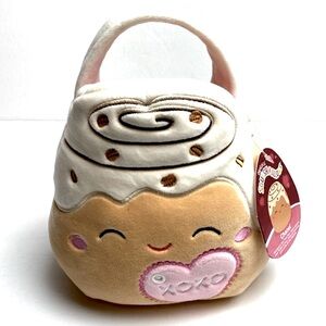Original Squishmallow (Cinnamon Roll) Valentine’s Day Treat Pail  9" Tall